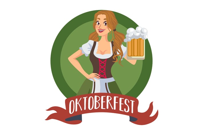 Oktoberfest Girl in Badge