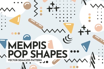 Memphis Pop Shapes Seamless Patterns