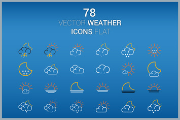 78 Vector Icons Weather Flat