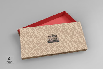 Medium Rectangle Paper Box&Lid Mockup