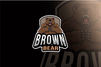 Brown Bear Esport Logo Template