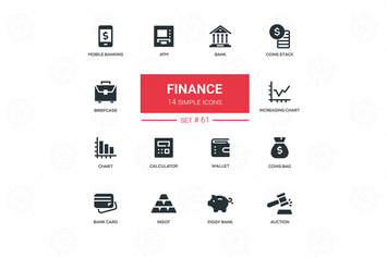 Business and finance - line design icons set