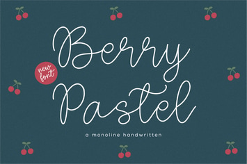 Berry Pastel - Monoline Handwritten Logo Font
