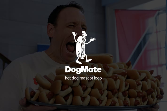 Dogmate : Hot Dog Mascot Logo