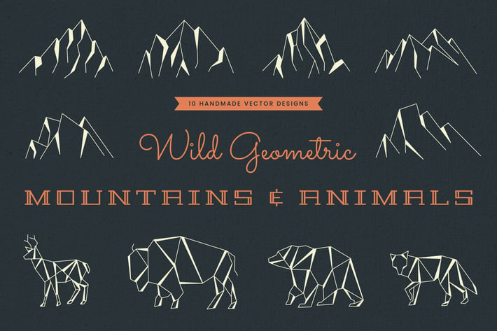 Wild Geometric Mountains & Animals