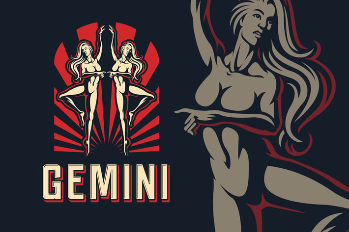 Gemini Zodic Sign Logo Template
