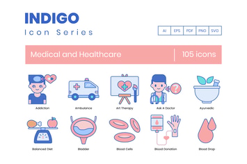 105 Medical & Healthcare Line Icons