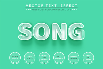 Modern outline - editable text effect,  font style