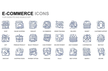 E-Commerce and Shopping Thin Line Icons