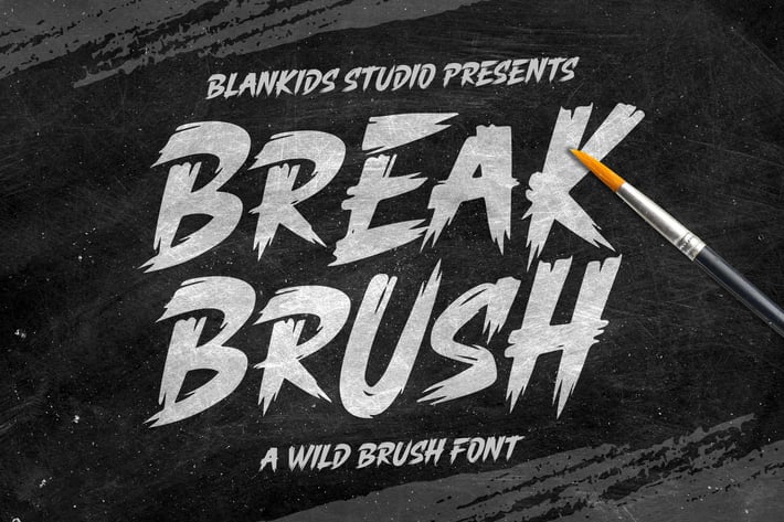 Break brush a Wild brush Font