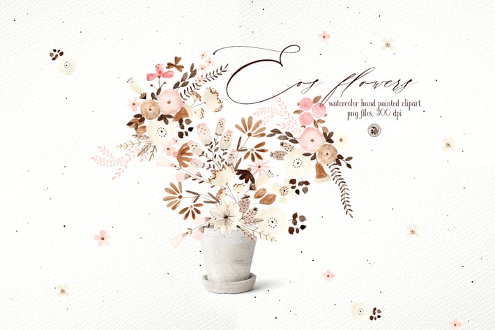 Eos Flowers - watercolor floral clipart
