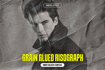 Grain Glued Risograph Photo Effect