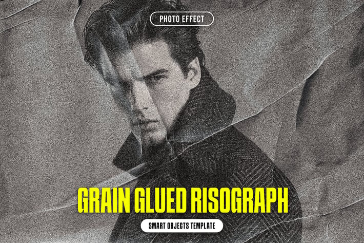 Grain Glued Risograph Photo Effect