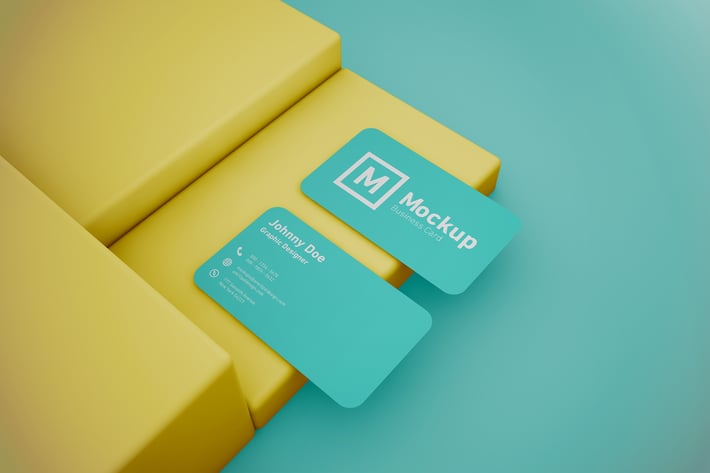 Rounded Corner Business Card Mockup 