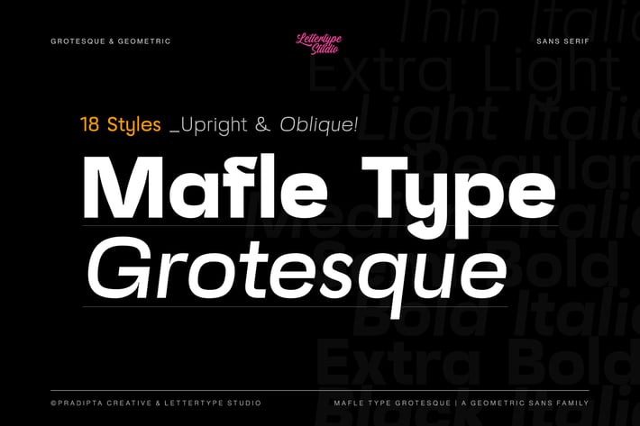 Mafle Type Grotesque a Geometric Sans Serif Family