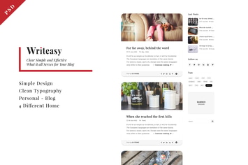 Writeasy Blog - Personal PSD Blog for Writing
