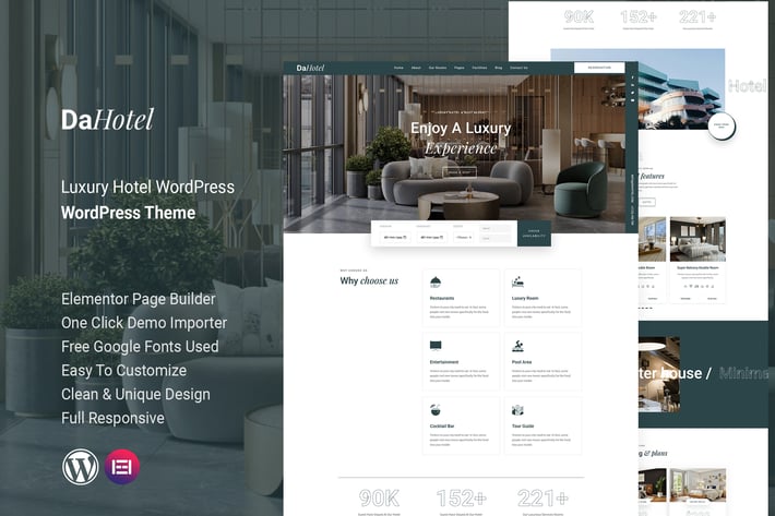 Dahotel - Luxury Hotel WordPress Theme 