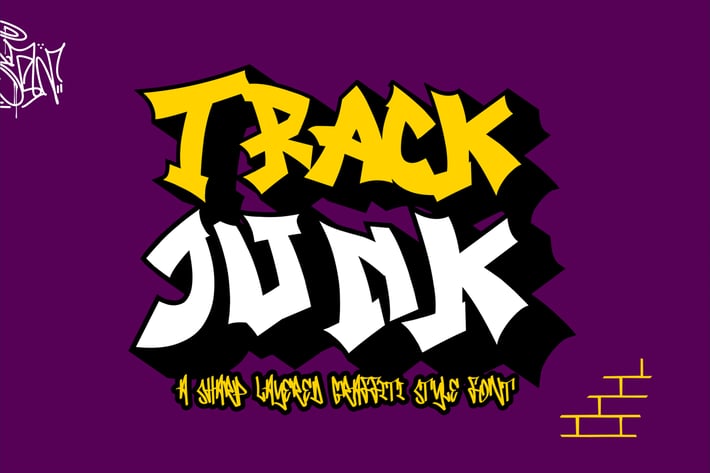 Track Junk - A Sharp Layered Graffiti Style Font