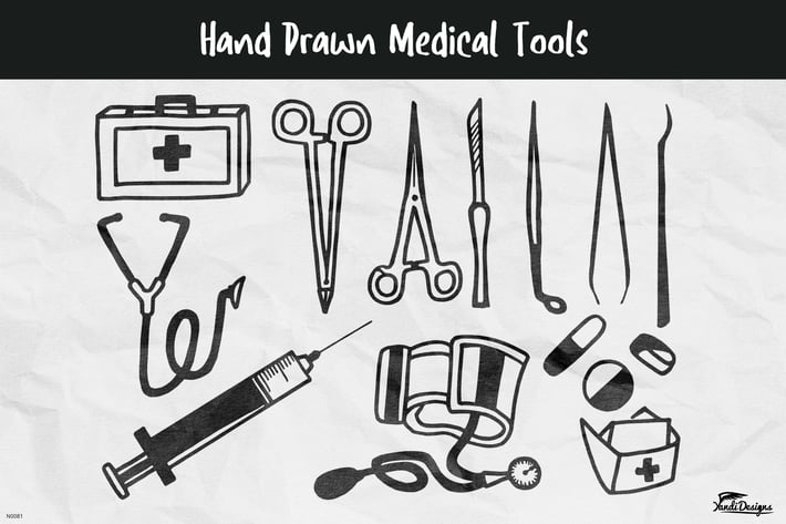 Hand Drawn Medical Tools