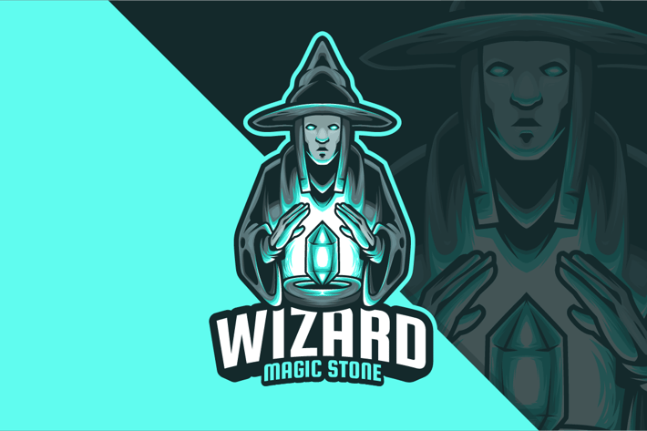 Wizard Magic Stone Mascot Logo