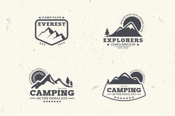 4 Mountain Badges & Logos