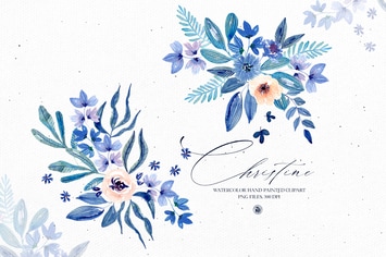 Watercolor floral set - Christine
