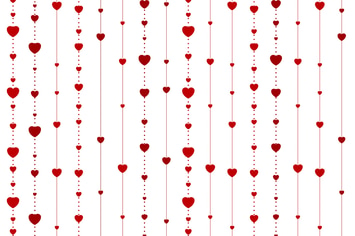 Red abstract hearts on white vector background