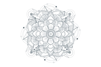 Ornament round mandalas tattoo. Geometric circle e
