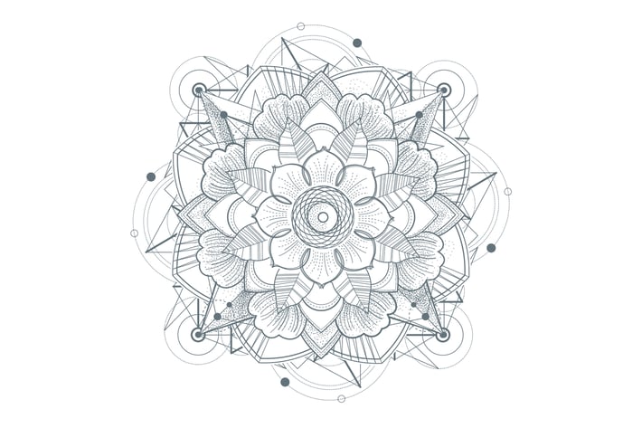 Ornament round mandalas tattoo. Geometric circle e
