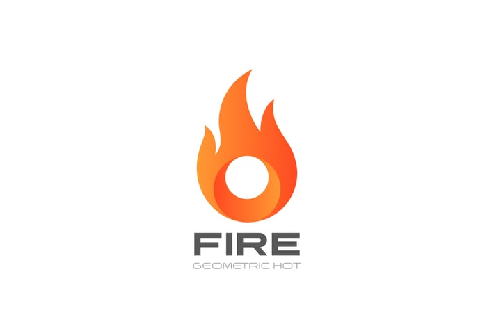 Logo Fire Flame Circle shape abstract
