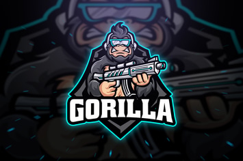 Gorilla Sniper Sport and Esport Logo Template