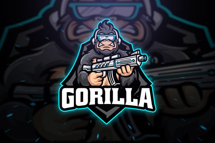Gorilla Sniper Sport and Esport Logo Template