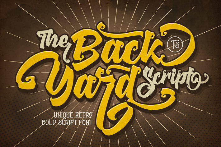 The Backyard Script - Unique Retro Font
