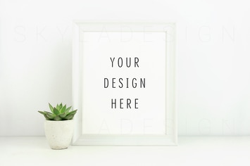 Black picture frame photo mockup