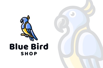 Blue Bird Shop Logo Template