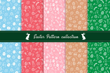 Flat Easter Day Pattern Collection