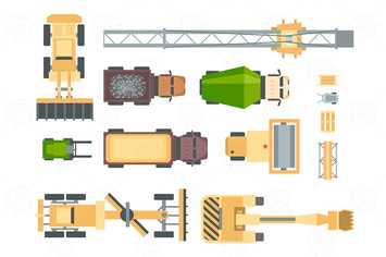 Construction machines - set of vector elements