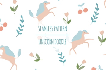 Unicorn Doodle – Seamless Pattern