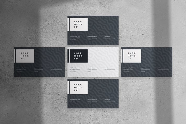 Modern Business Card Mockup with Shadow Overlay