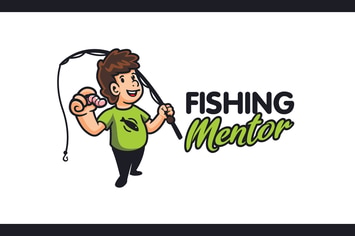 Cartoon Funny Angler Character Mascot Logo