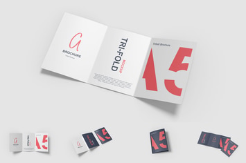 A5 Trifold Brochure Mockup