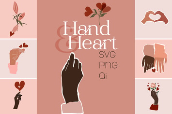 Hand and Heart Graphics Set