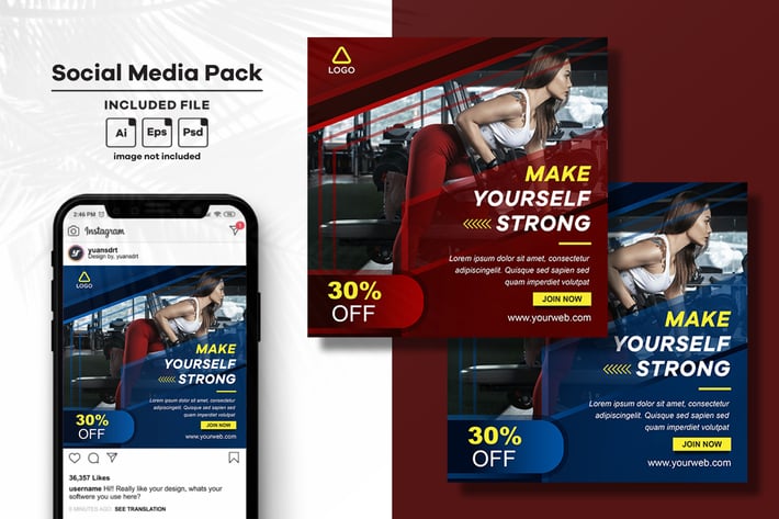 Fitness Training Social Media Post Template