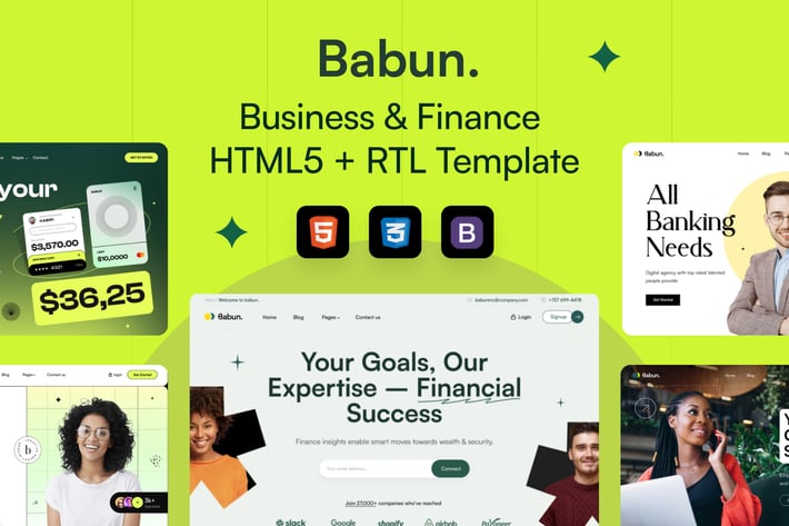 Babun - Business & Finance HTML5 + RTL Template