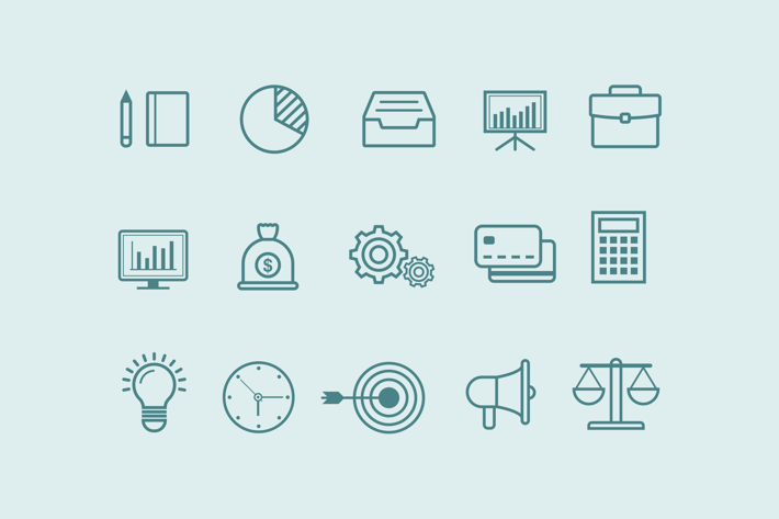 15 Thin Line Business Icons