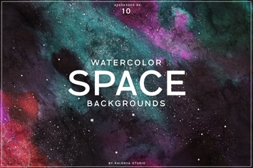 10 Watercolor Space Backgrounds