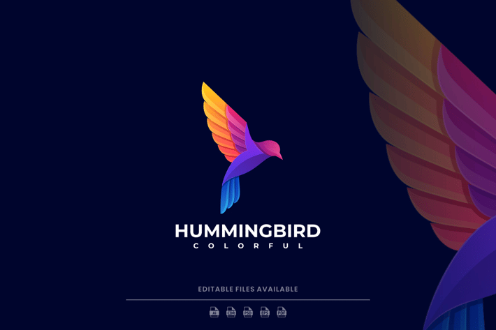 Humming Bird Gradient Colorful Logo