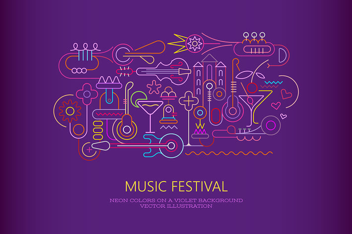 Music & Cocktails vector artwork