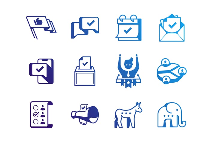 Election and vote icon set