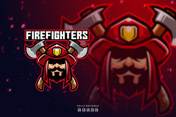 Firefighters Mascot Logo